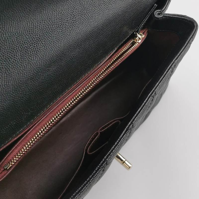 Chanel Coco Handle大號牛皮菱格絎縫優雅手柄 斜背包單肩包-6