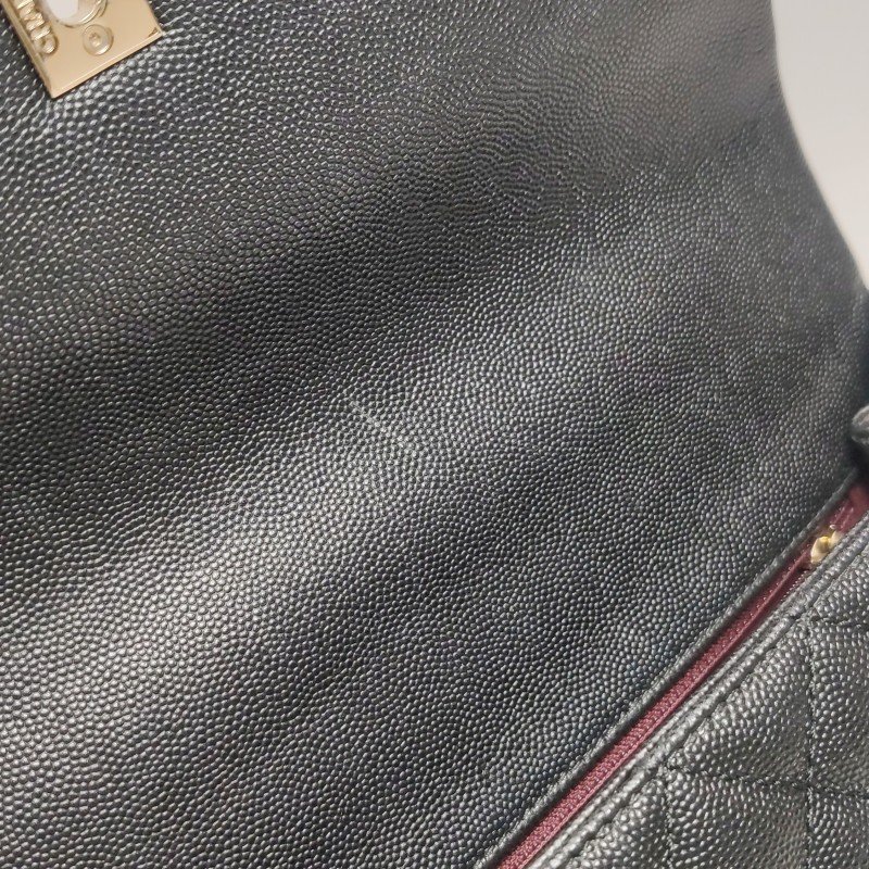 Chanel Coco Handle大號牛皮菱格絎縫優雅手柄 斜背包單肩包-12