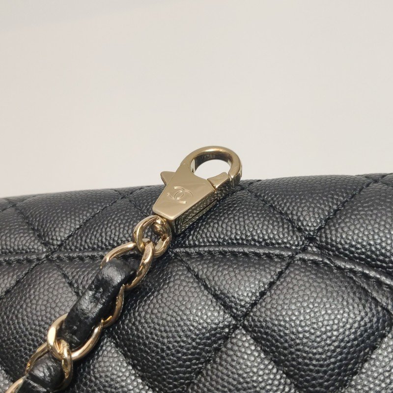 Chanel Coco Handle大號牛皮菱格絎縫優雅手柄 斜背包單肩包-17