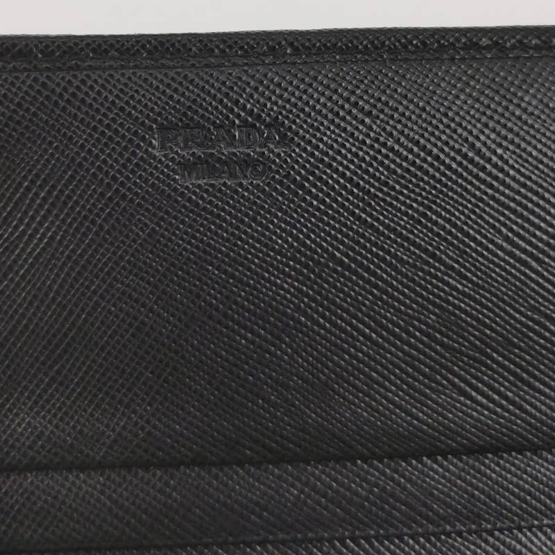 Prada牛皮純色字母Logo蝴蝶結裝飾皮夾-6