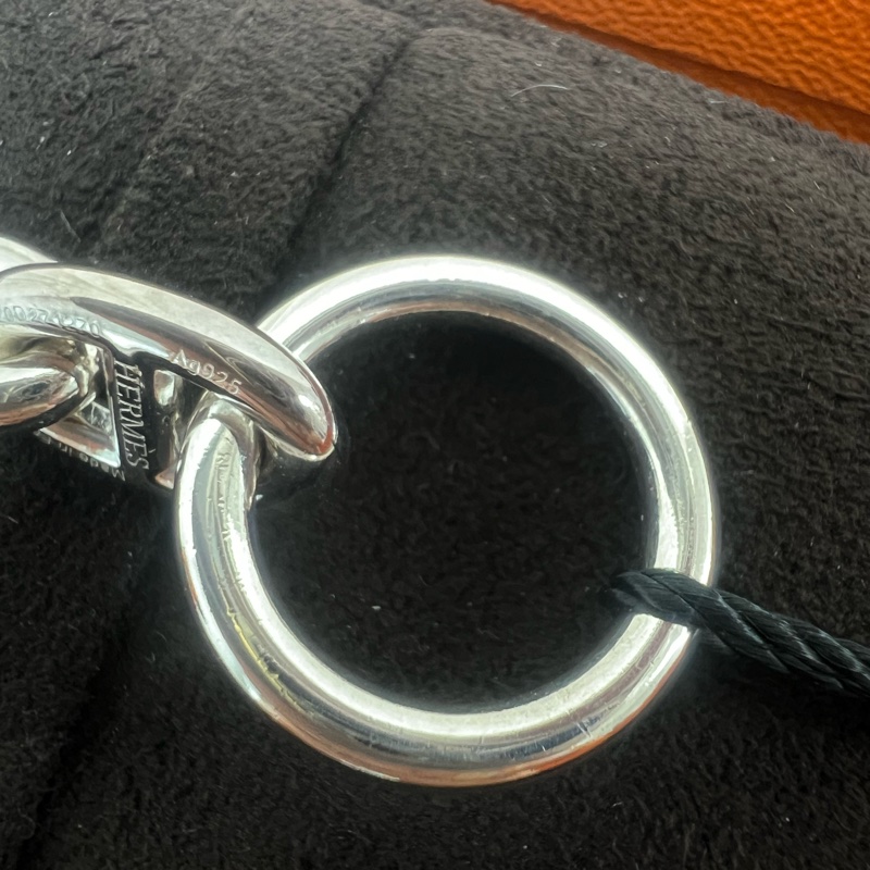 閒置 15碼 Hermes chaine d’ancre 豬鼻銀手鏈-5