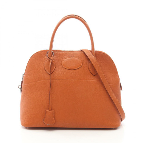 愛馬仕 Bolide 31 手提包，山羊皮，女士，橙色