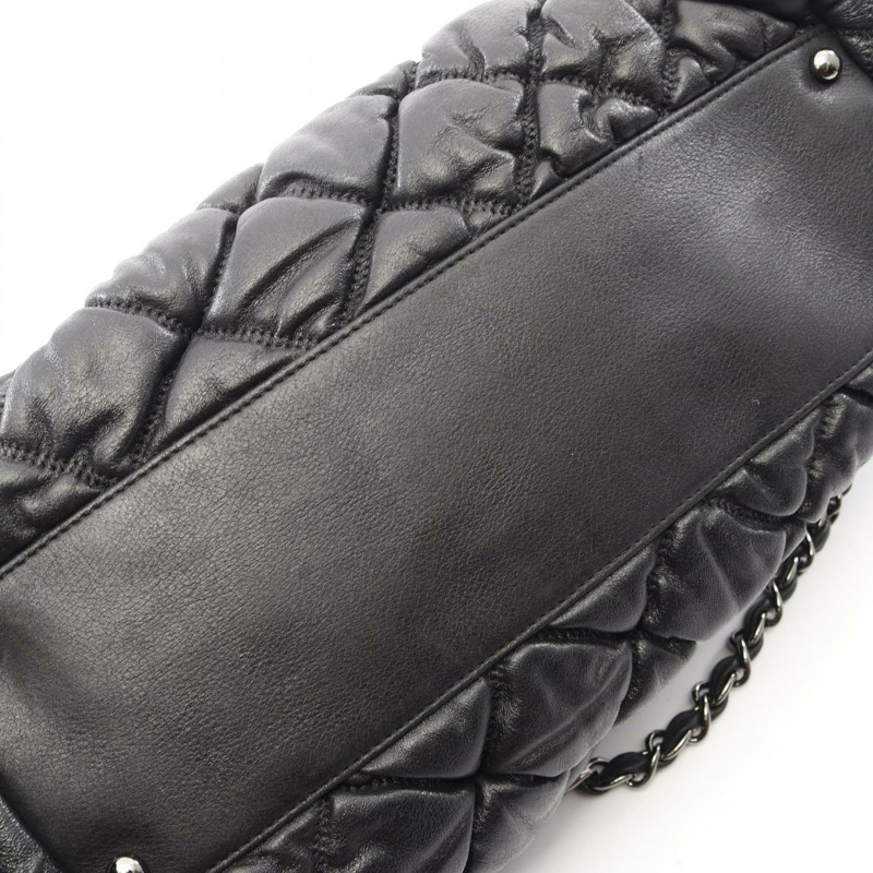 香奈兒 (CHANEL) 菱格紋鏈條單肩包,羊皮材質,黑色,二手,五金配件-7