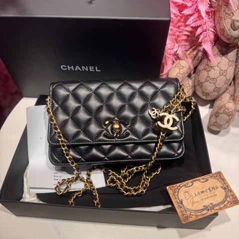 Chanel 鍅瑯釦woc 斜背包/王吉娜古董精品