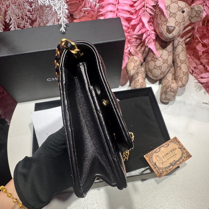 Chanel 鍅瑯釦woc 斜背包/王吉娜古董精品-3