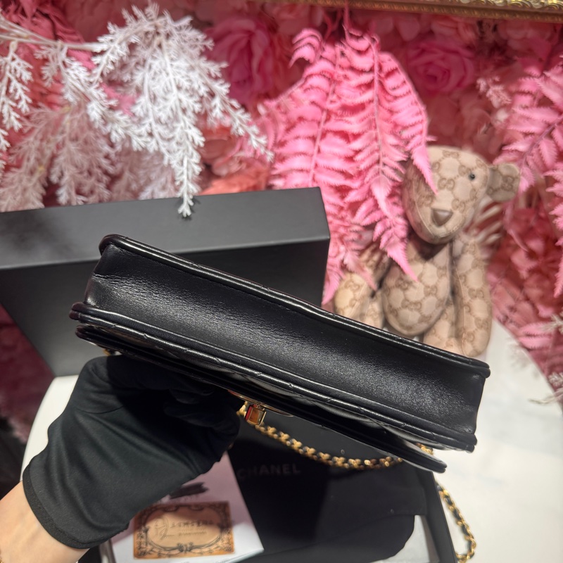 Chanel 鍅瑯釦woc 斜背包/王吉娜古董精品-6