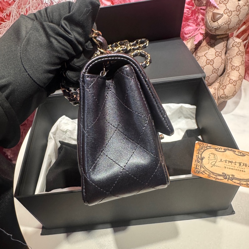 Chanel 幻彩黑紫方胖子斜背包/王吉娜古董精品-2