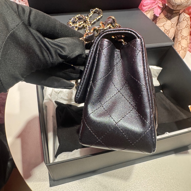 Chanel 幻彩黑紫方胖子斜背包/王吉娜古董精品-4