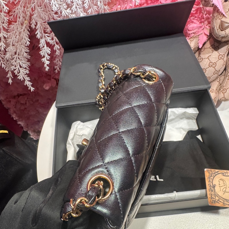 Chanel 幻彩黑紫方胖子斜背包/王吉娜古董精品-6