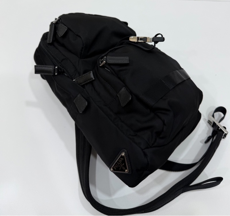 PRADA Re-Nylon 黑色 尼龍 十字紋 皮革 胸包 胸口包 斜背包 側背包 肩背包 腰包-29