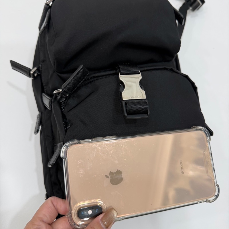 PRADA Re-Nylon 黑色 尼龍 十字紋 皮革 胸包 胸口包 斜背包 側背包 肩背包 腰包-31