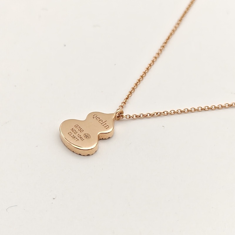 Qeelin PetiteWulu鑽石及紅瑪瑙項鏈18K玫瑰金/鑽石-2