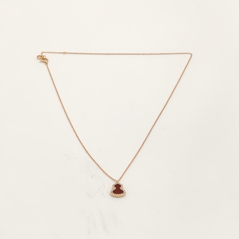 Qeelin PetiteWulu鑽石及紅瑪瑙項鏈18K玫瑰金/鑽石-4