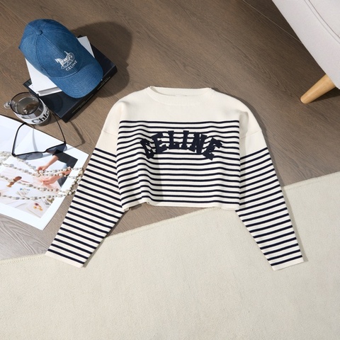CELINE 條紋短款針織衫 木村光希同款