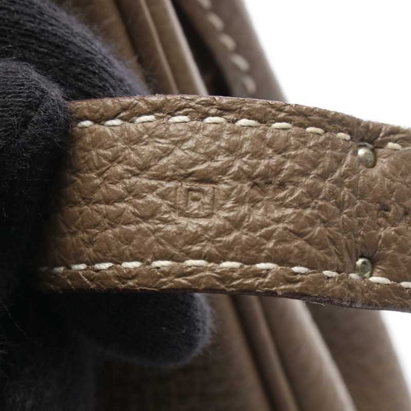 愛馬仕 Birkin 30 手提包，Togo 皮革，灰色/灰褐色，銀色五金，二手，女士款-4