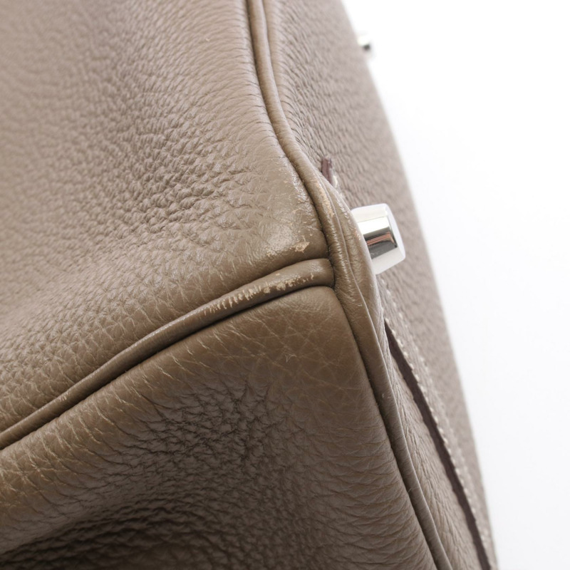 愛馬仕 Birkin 30 手提包，Togo 皮革，灰色/灰褐色，銀色五金，二手，女士款-6