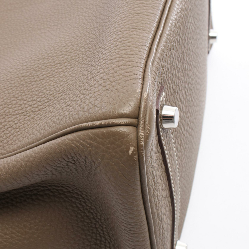 愛馬仕 Birkin 30 手提包，Togo 皮革，灰色/灰褐色，銀色五金，二手，女士款-10