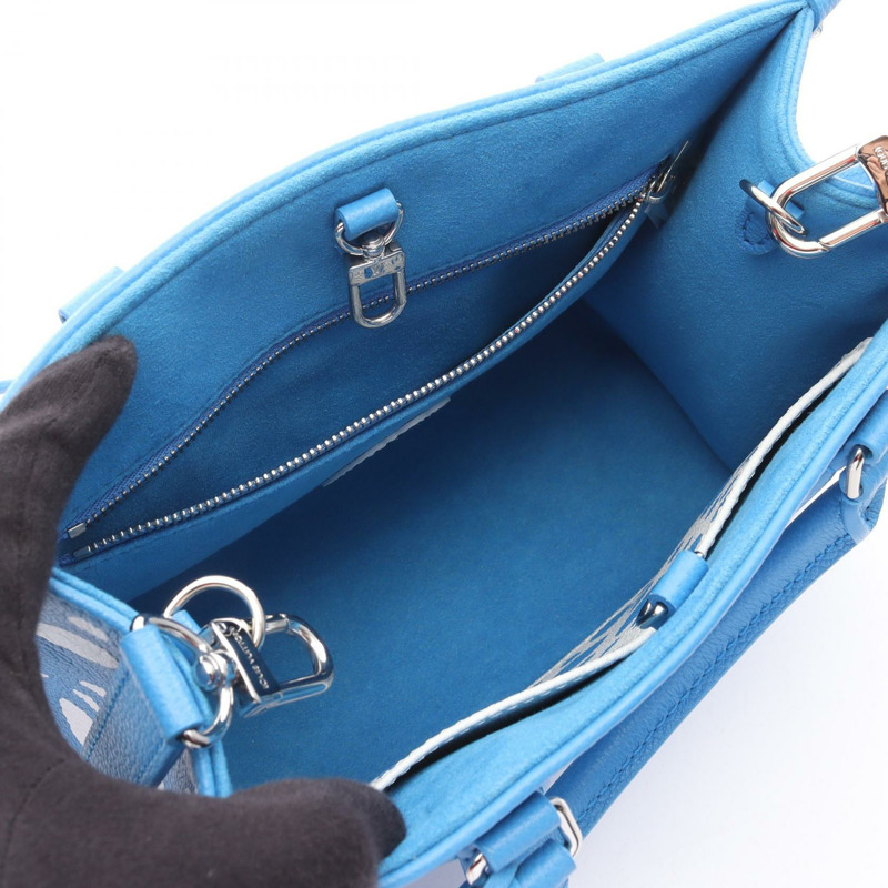 路易威登草間彌生 OnTheGo PM 斜背包 M46424 皮革 藍色 LV-2