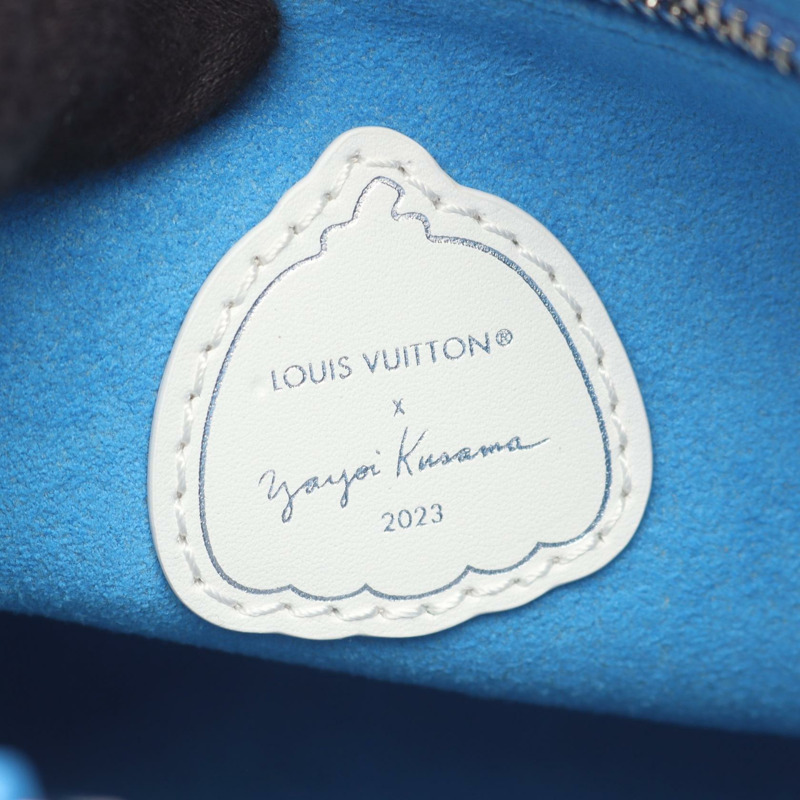 路易威登草間彌生 OnTheGo PM 斜背包 M46424 皮革 藍色 LV-3