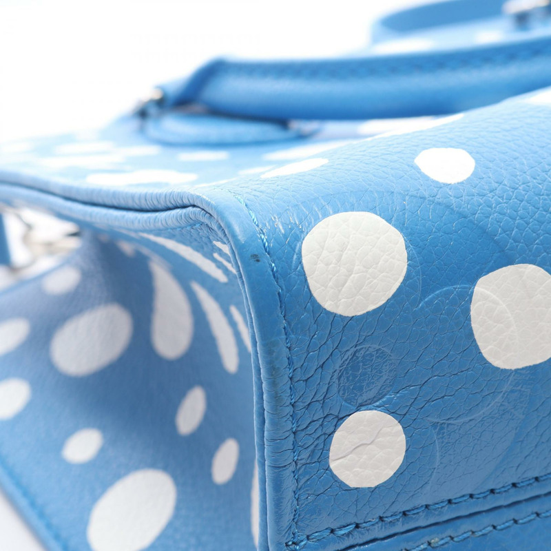 路易威登草間彌生 OnTheGo PM 斜背包 M46424 皮革 藍色 LV-4