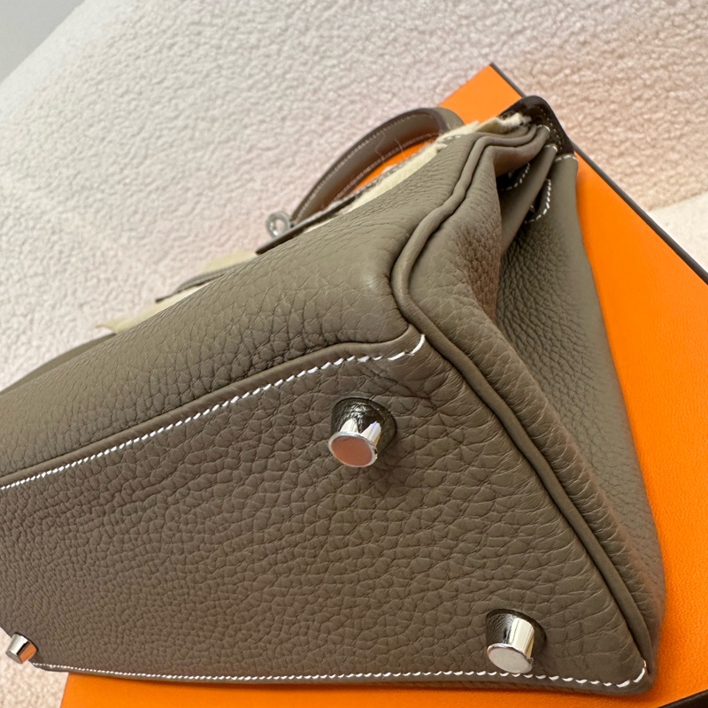 全新全套 Hermès Kelly25 大象灰 銀扣 Togo皮 W刻 24年12月購證-3