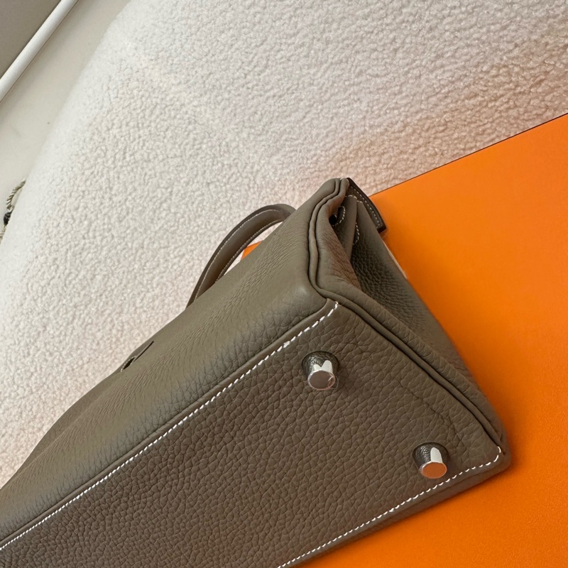 全新全套 Hermès Kelly25 大象灰 銀扣 Togo皮 W刻 24年12月購證-7