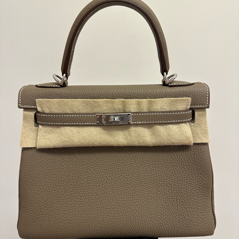 全新全套 Hermès Kelly25 大象灰 銀扣 Togo皮 W刻 24年12月購證-8