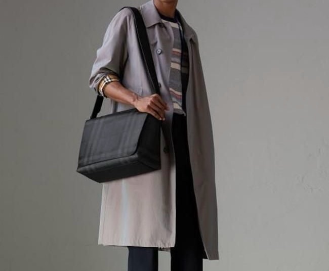 BURBERRY LONDON CHECK LOGO 格紋 郵差包 斜背包 側背包 肩背包-2