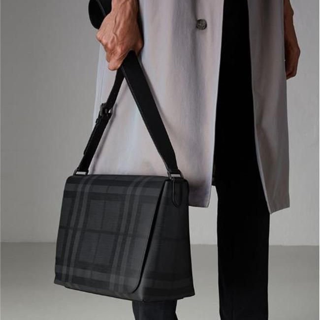 BURBERRY LONDON CHECK LOGO 格紋 郵差包 斜背包 側背包 肩背包-3