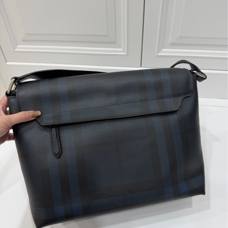 BURBERRY LONDON CHECK LOGO 格紋 郵差包 斜背包 側背包 肩背包-6