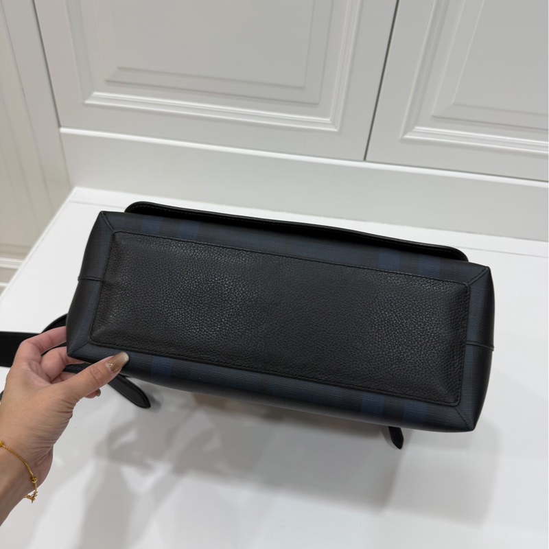 BURBERRY LONDON CHECK LOGO 格紋 郵差包 斜背包 側背包 肩背包-11