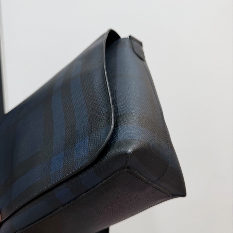 BURBERRY LONDON CHECK LOGO 格紋 郵差包 斜背包 側背包 肩背包-14