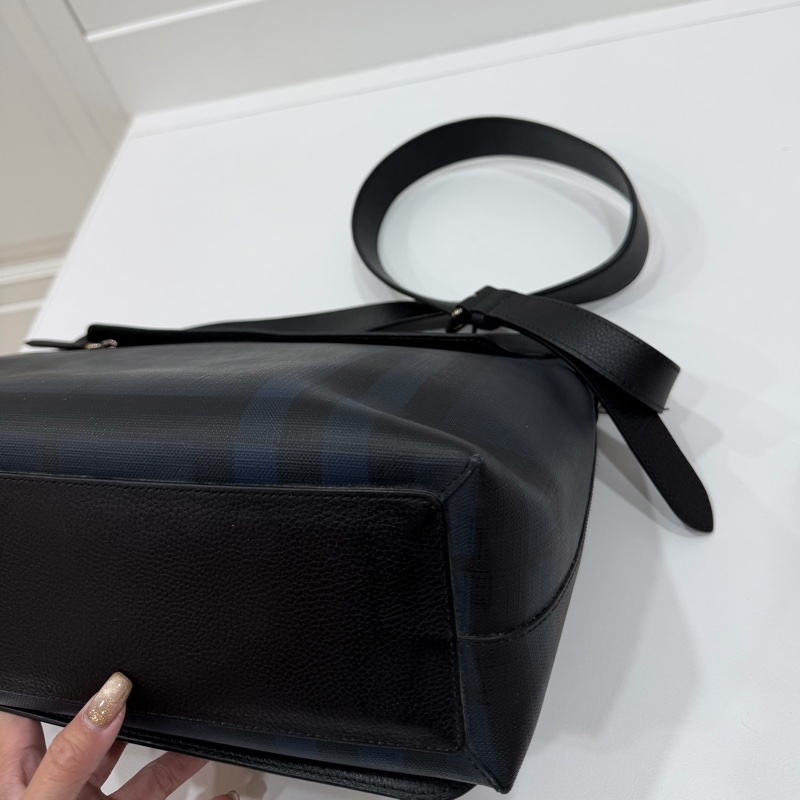 BURBERRY LONDON CHECK LOGO 格紋 郵差包 斜背包 側背包 肩背包-15