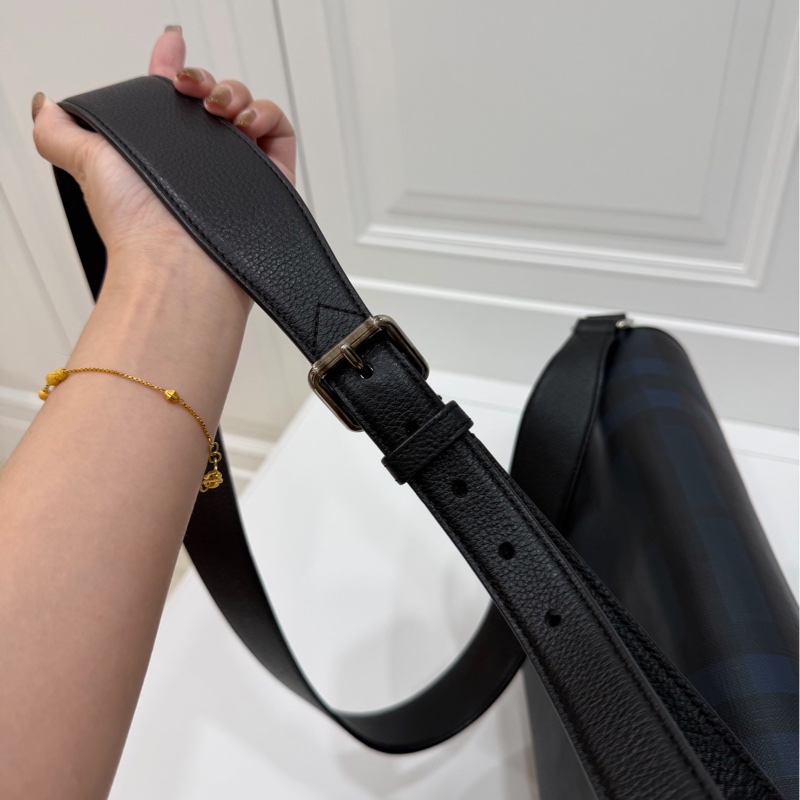 BURBERRY LONDON CHECK LOGO 格紋 郵差包 斜背包 側背包 肩背包-19