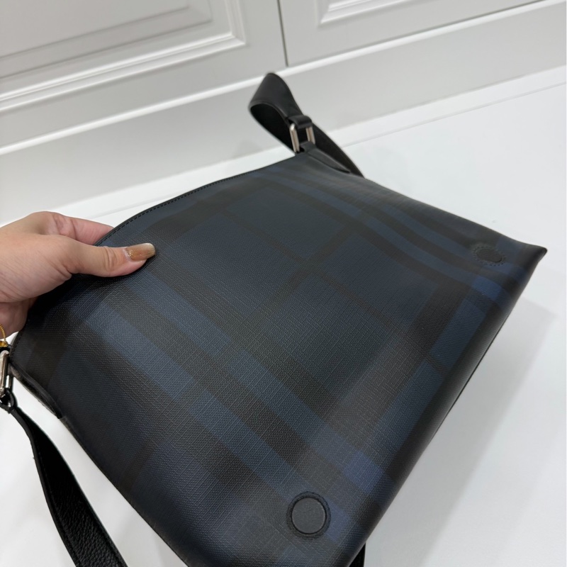 BURBERRY LONDON CHECK LOGO 格紋 郵差包 斜背包 側背包 肩背包-21