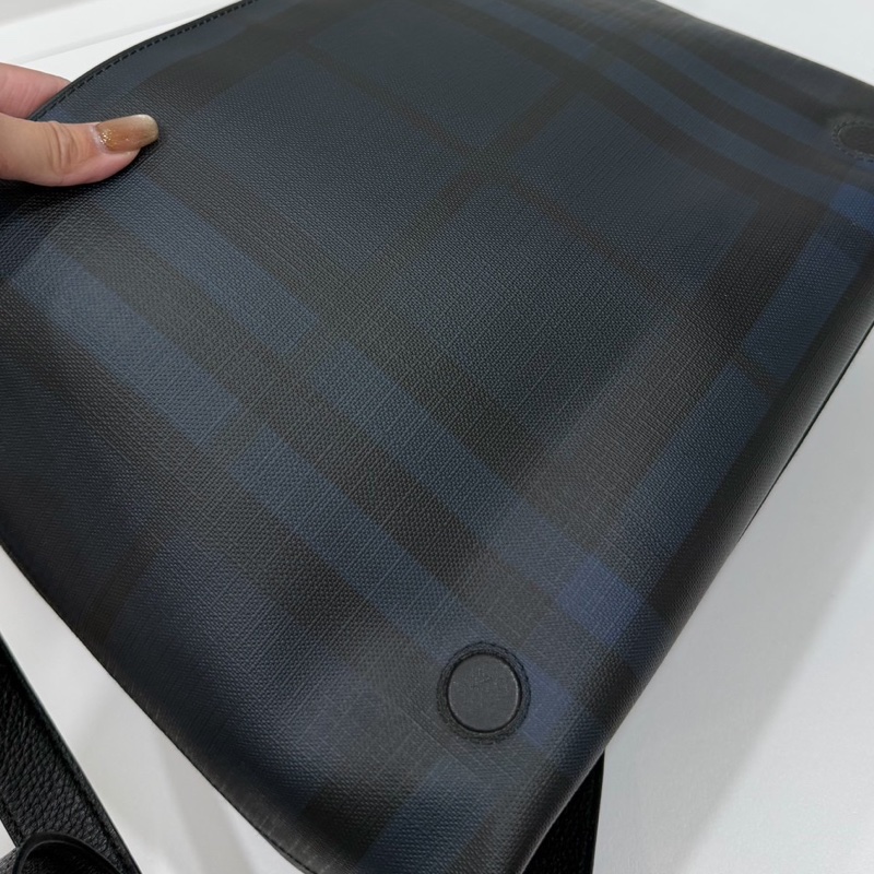 BURBERRY LONDON CHECK LOGO 格紋 郵差包 斜背包 側背包 肩背包-26
