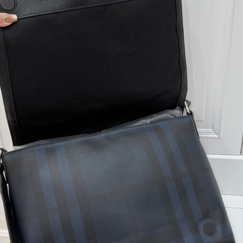 BURBERRY LONDON CHECK LOGO 格紋 郵差包 斜背包 側背包 肩背包-32