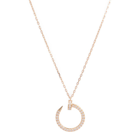 CARTIER 18K玫瑰金Juste Un Clou Necklace鑽石項鍊