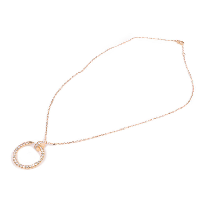CARTIER 18K玫瑰金Juste Un Clou Necklace鑽石項鍊-3