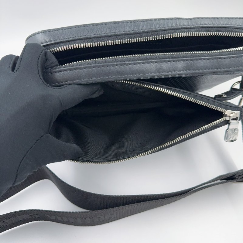 LV包包黑灰棋盤格帆布三合一斜背郵差包/N50017-9