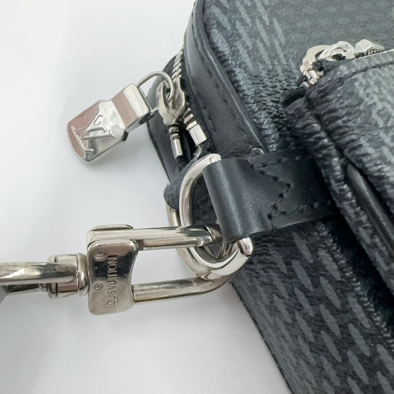 LV包包黑灰棋盤格帆布三合一斜背郵差包/N50017-13