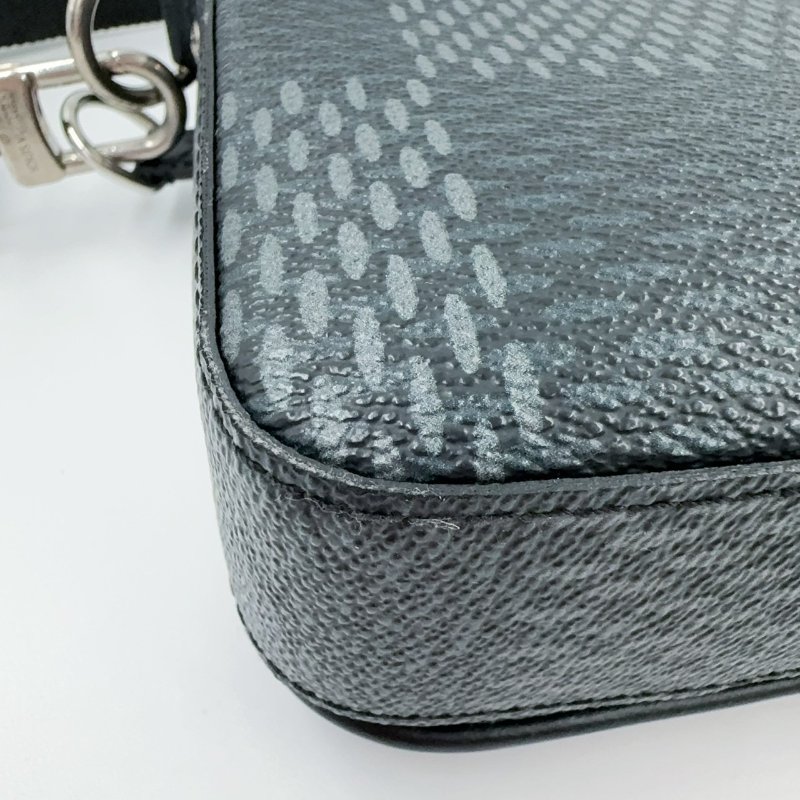 LV包包黑灰棋盤格帆布三合一斜背郵差包/N50017-16