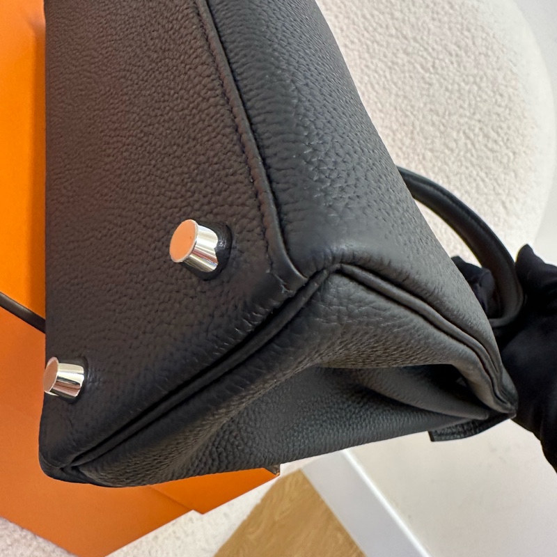 全套 全新 26.3月單 Hermes 愛馬仕 Kelly25 黑銀 Togo皮 K刻~質感無敵 黑銀配色經久不衰 好飒~-7