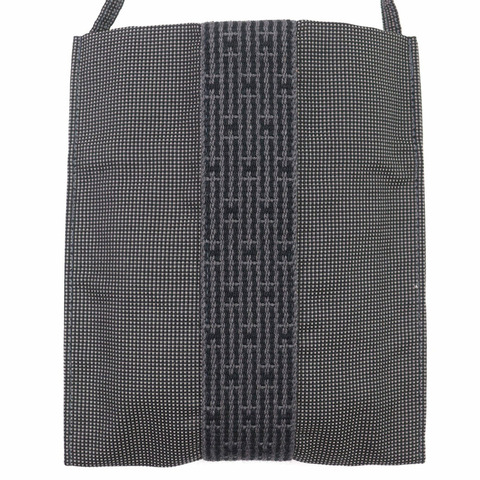 愛馬仕 Herline H Logo 帆布斜背包，灰色，法國製造，女款