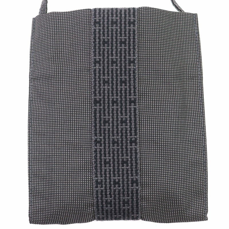 愛馬仕 Herline H Logo 帆布斜背包，灰色，法國製造，女款-1