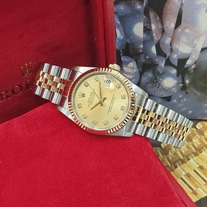 【大眾名錶】Rolex 勞力士 68273 Datejust 中型錶款 蠔式日誌 金色十鑽面盤 大眾名錶B1219-4