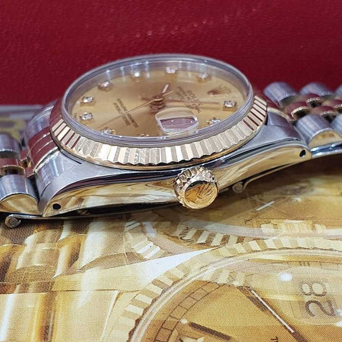 【大眾名錶】Rolex 勞力士 68273 Datejust 中型錶款 蠔式日誌 金色十鑽面盤 大眾名錶B1219-6