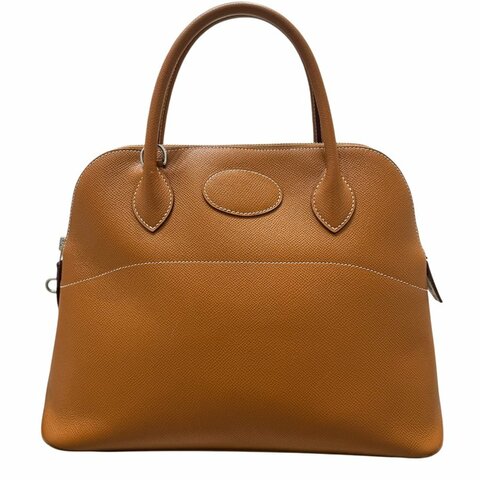 HERMES 愛馬仕 BOLIDE 31 EPSOM皮革 金棕色  銀扣
