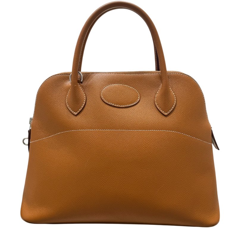 HERMES 愛馬仕 BOLIDE 31 EPSOM皮革 金棕色 銀扣-0