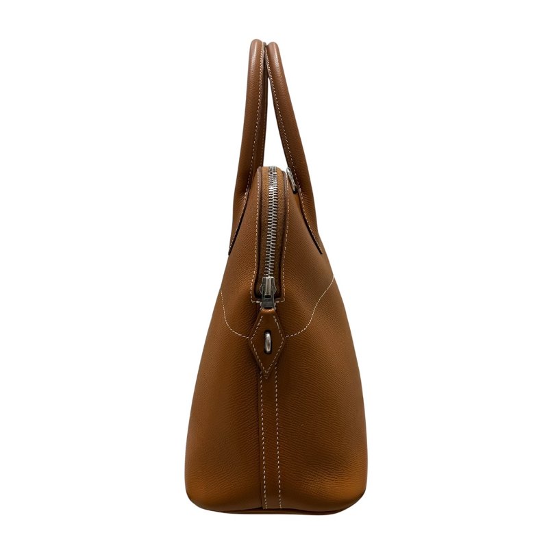 HERMES 愛馬仕 BOLIDE 31 EPSOM皮革 金棕色 銀扣-3